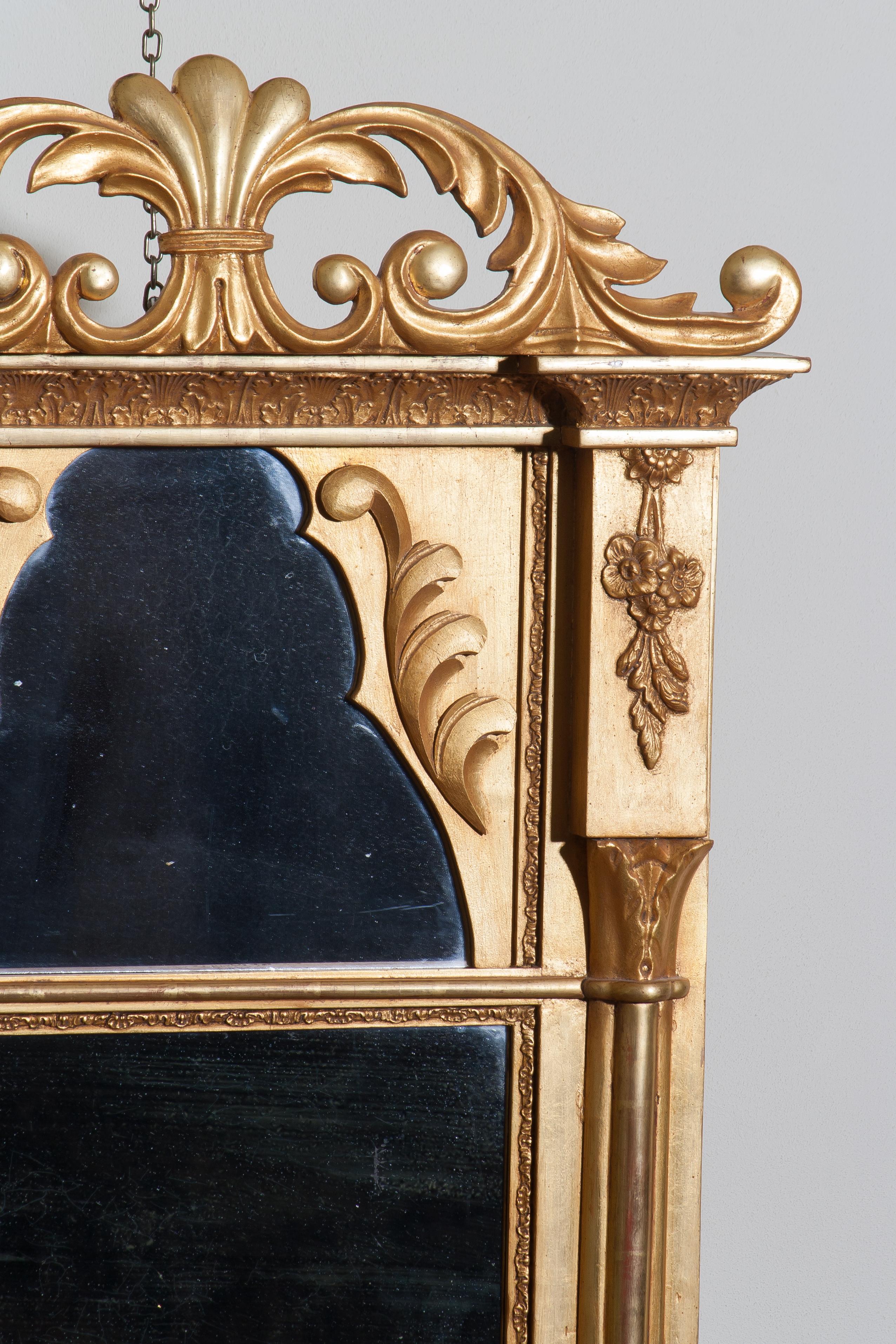 French 1800s Gilded France Empire Mirror