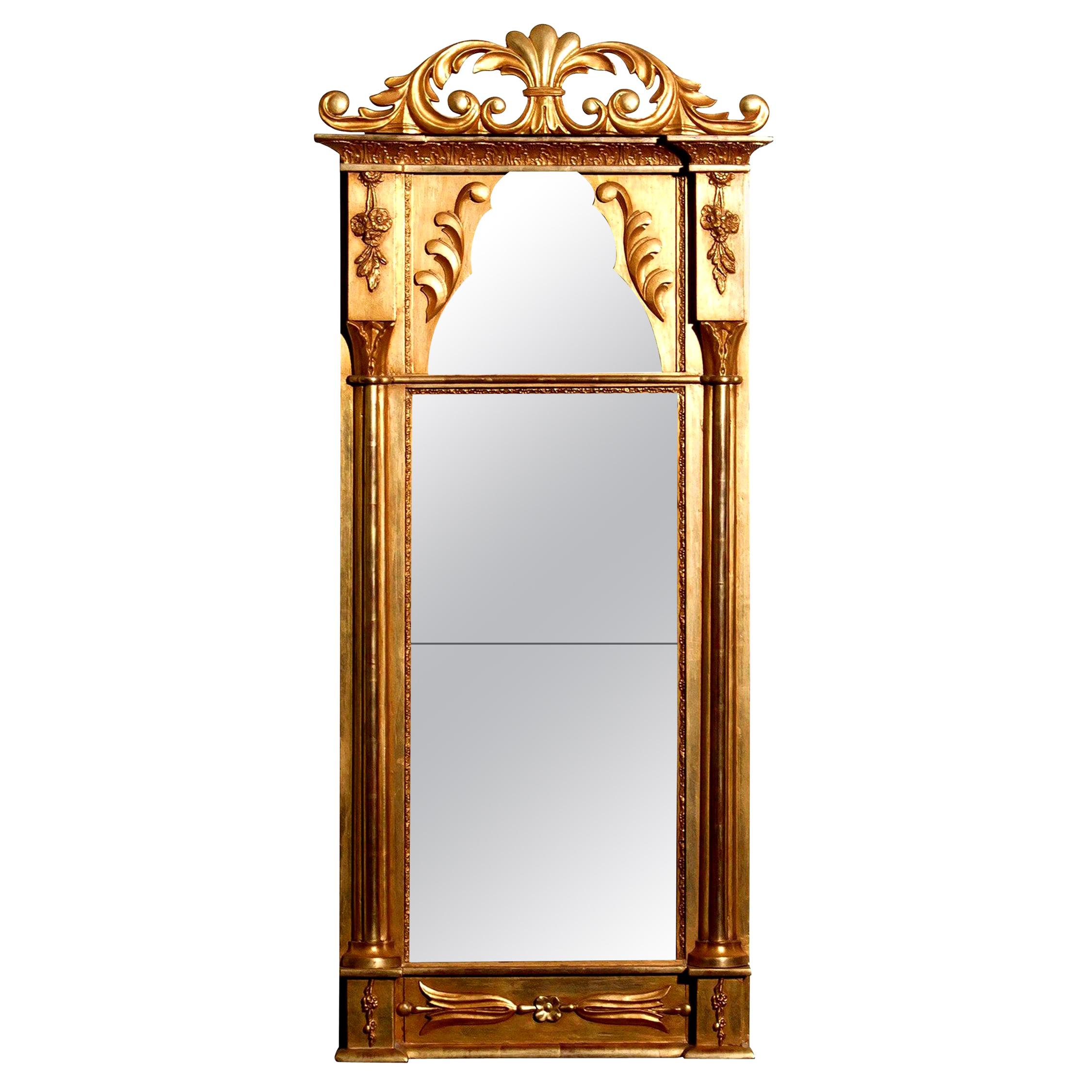 1800s Gilded France Empire Mirror