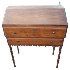1800s Hancrafted Tall Slant Top Secretary Desk