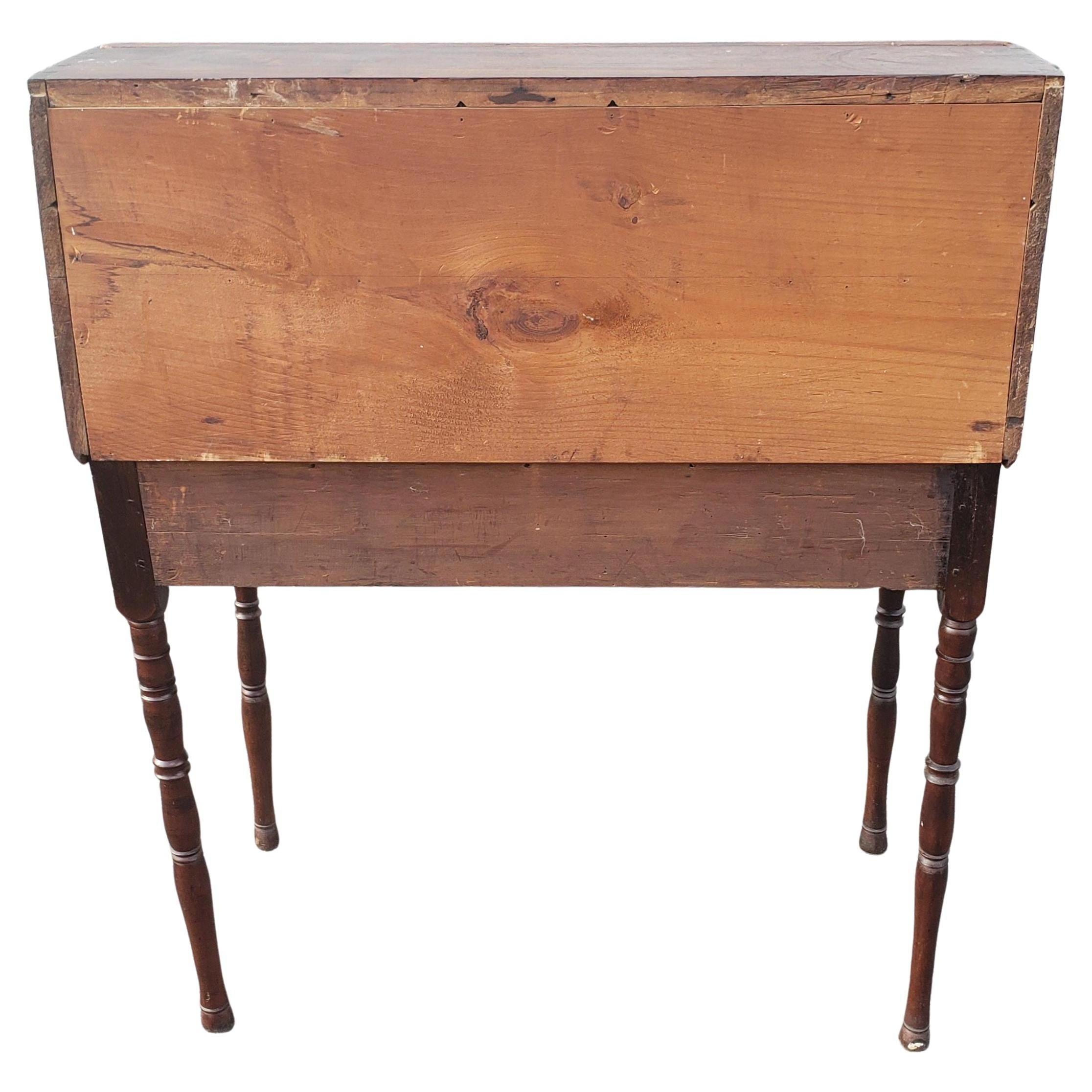 American Classical 1800s Hancrafted Tall Slant Top Secretary Desk For Sale