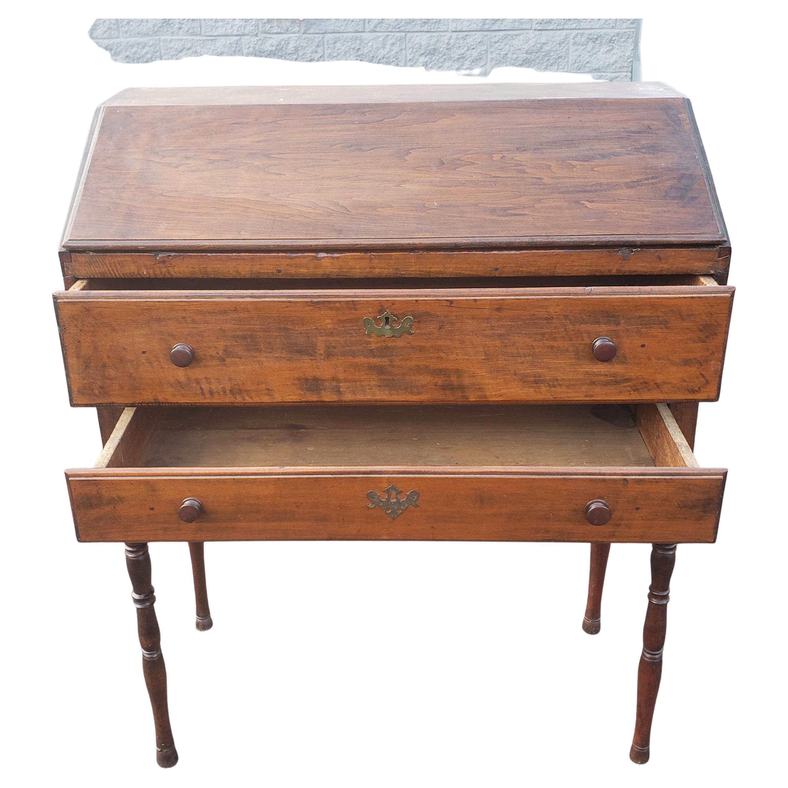 1800s Hancrafted Tall Slant Top Secretary Desk In Good Condition For Sale In Germantown, MD
