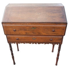 1800s Hancrafted Tall Slant Top Secretary Desk