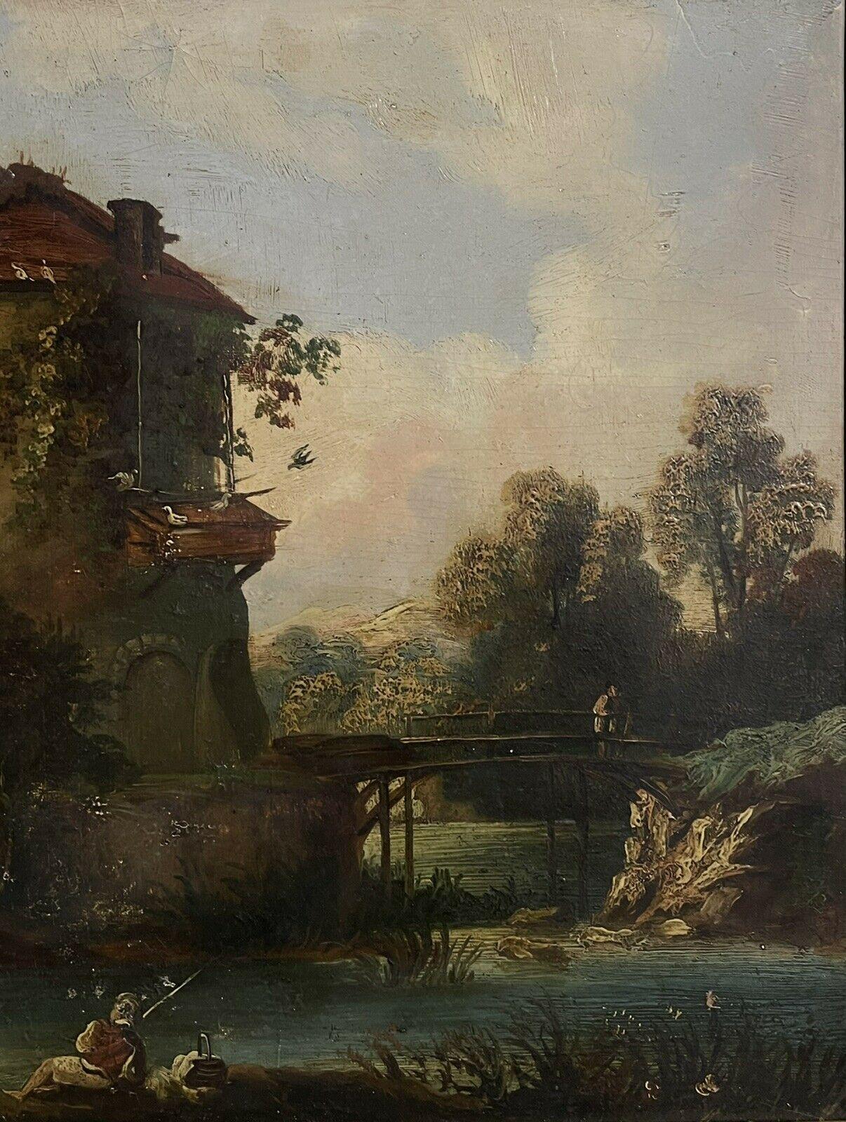 Artist/ School: Italian School, early 1800's

Title: Ancient Buildings in Italianate Landscape

Medium: oil painting on board, framed.

framed: 18.25 x 20.75 inches
canvas: 11 x 13.75 inches

Provenance: private collection, France

Condition: The