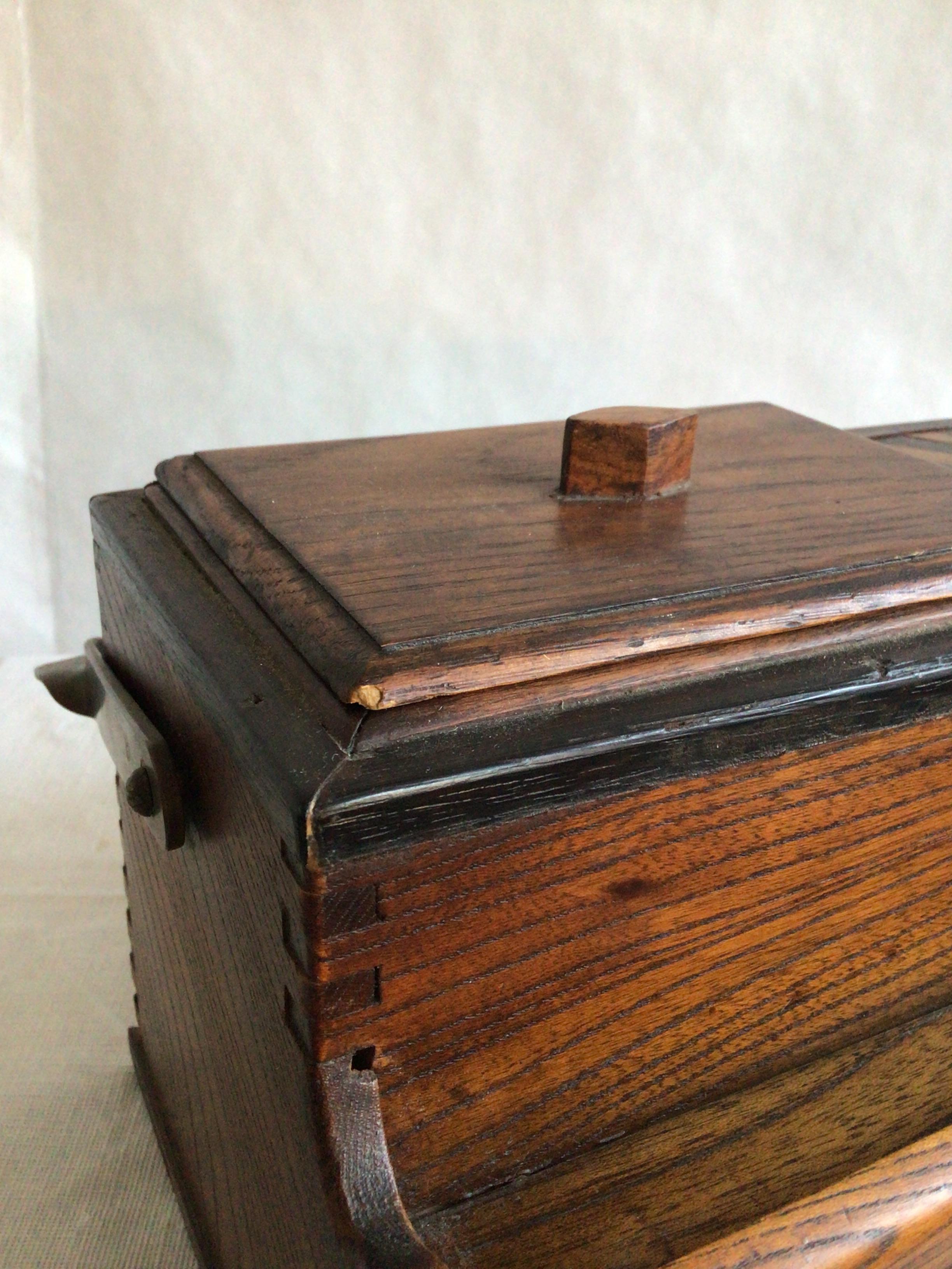 Cassetta delle lettere giapponese del 1800 con calamaio e manico in vendita 9