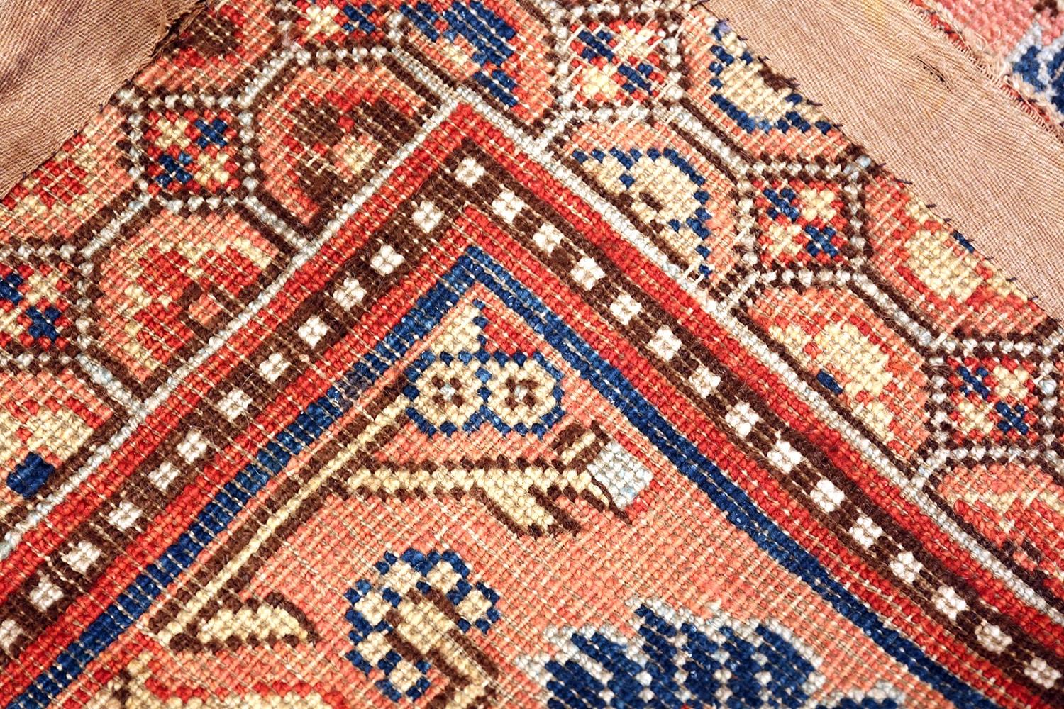 A beautiful, rare and collectible 1800's Khotan Saf prayer rug from East Turkestan prayer rug, country of origin / rug type: East Turkestan rugs, date: circa 19th century. Size: 8 ft 5 in x 3 ft 9 in (2.57 m x 1.14 m). This magnificent Khotan Saf