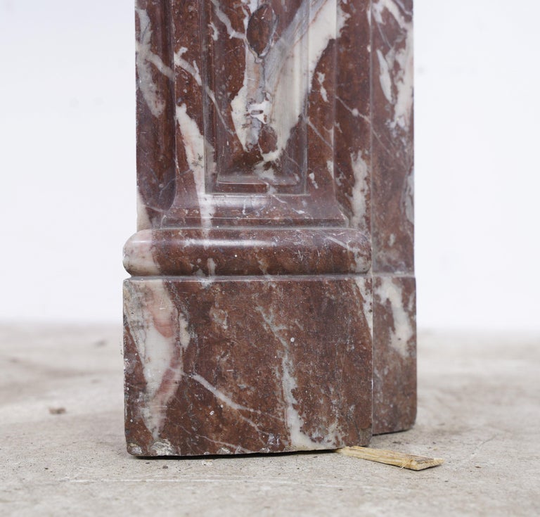 1800s Louis XV Style Rouge Royal Marble Mantel France For Sale at 1stDibs