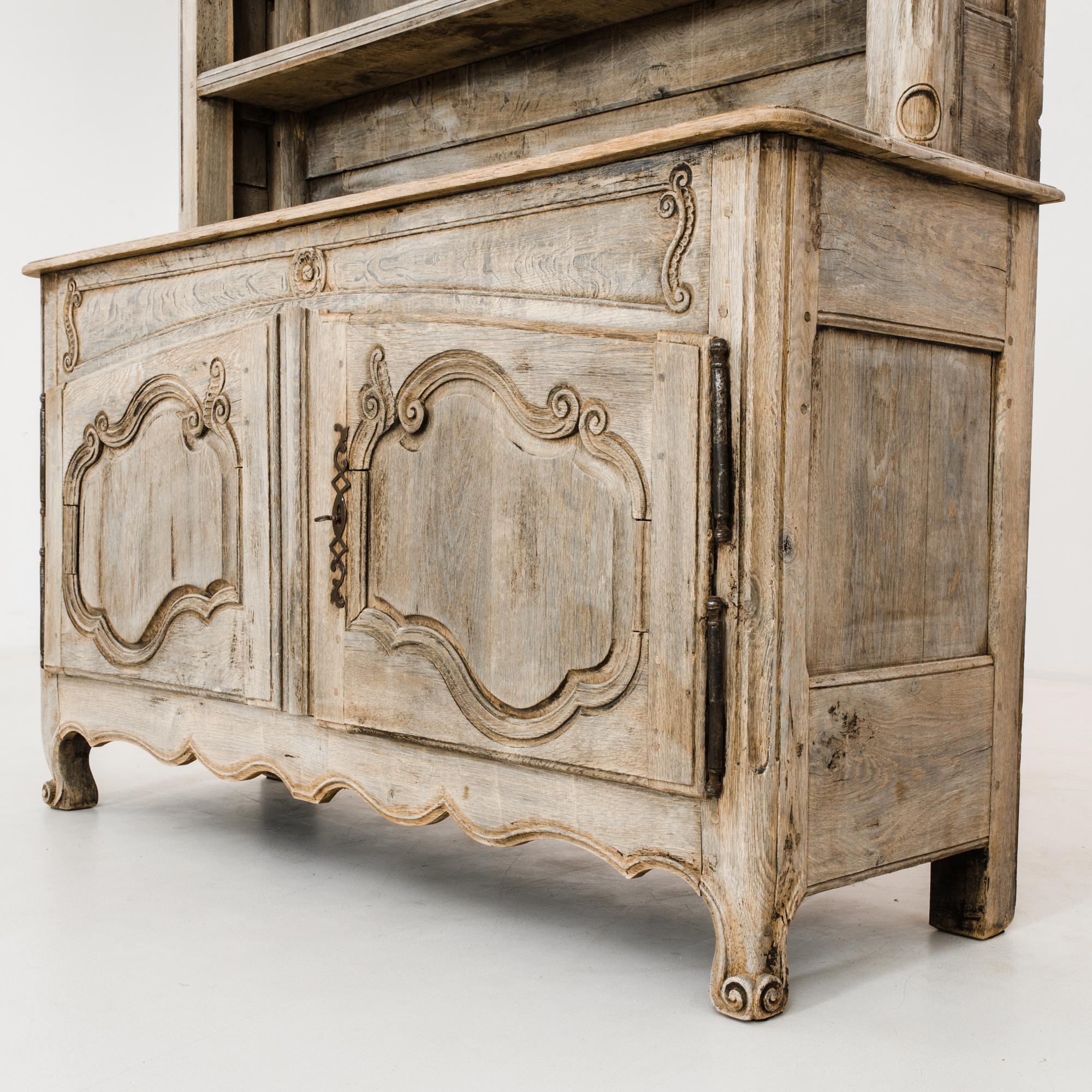 1800s Louis XVI Bleached Oak Cupboard 2