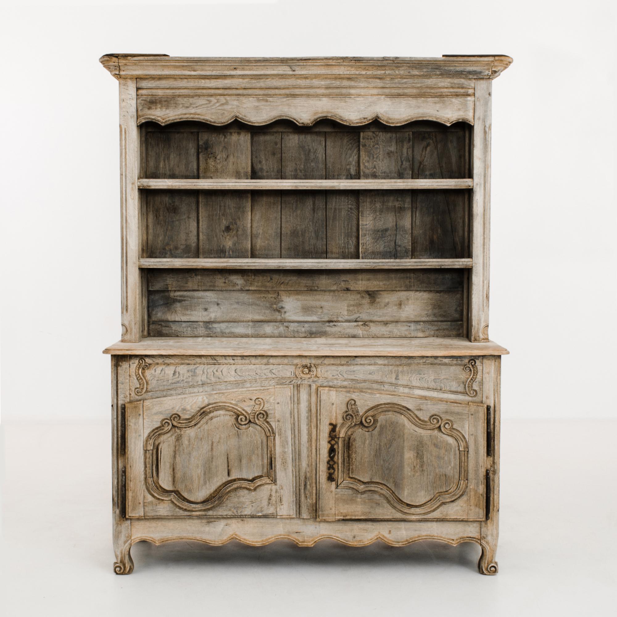 1800s Louis XVI Bleached Oak Cupboard 6