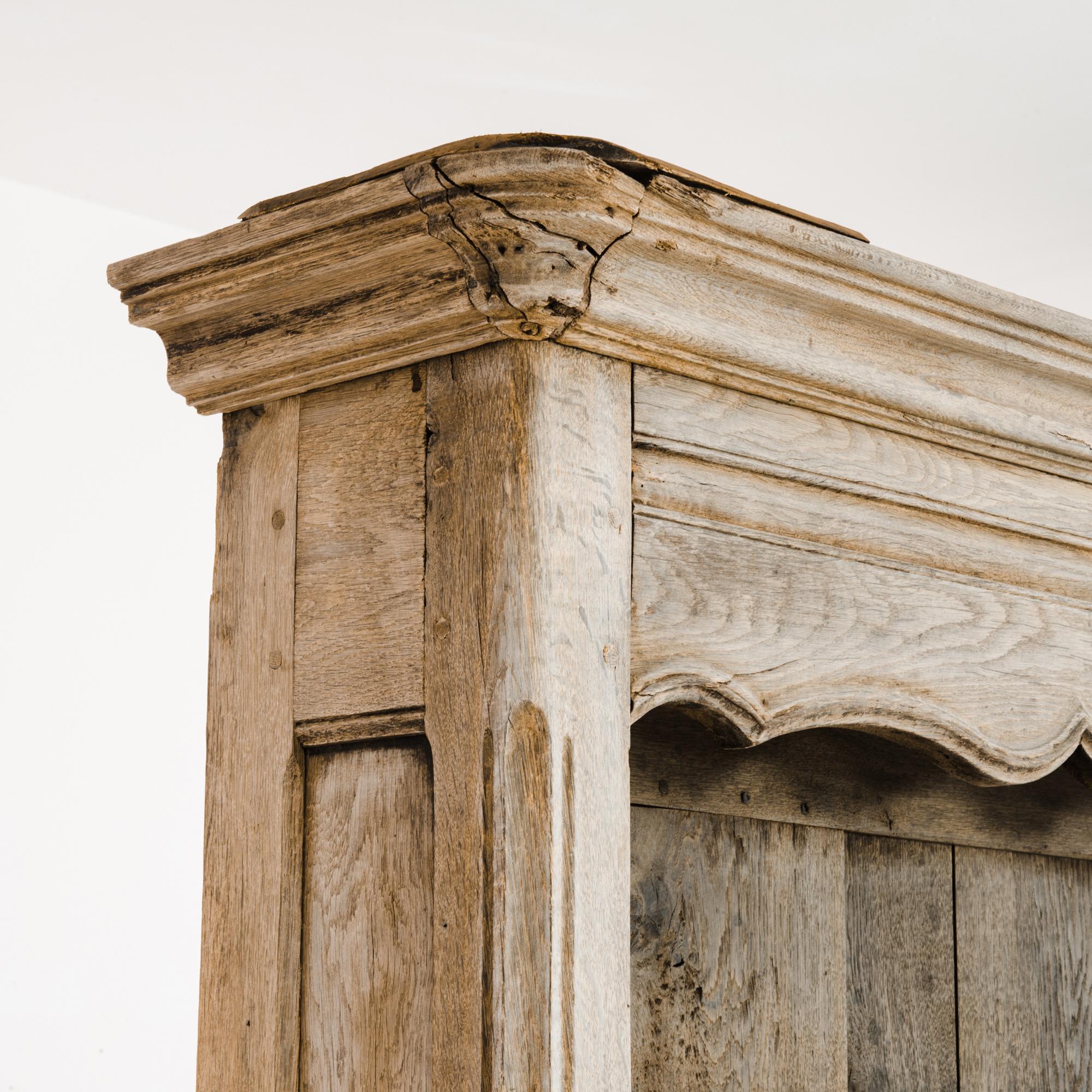 French Provincial 1800s Louis XVI Bleached Oak Cupboard