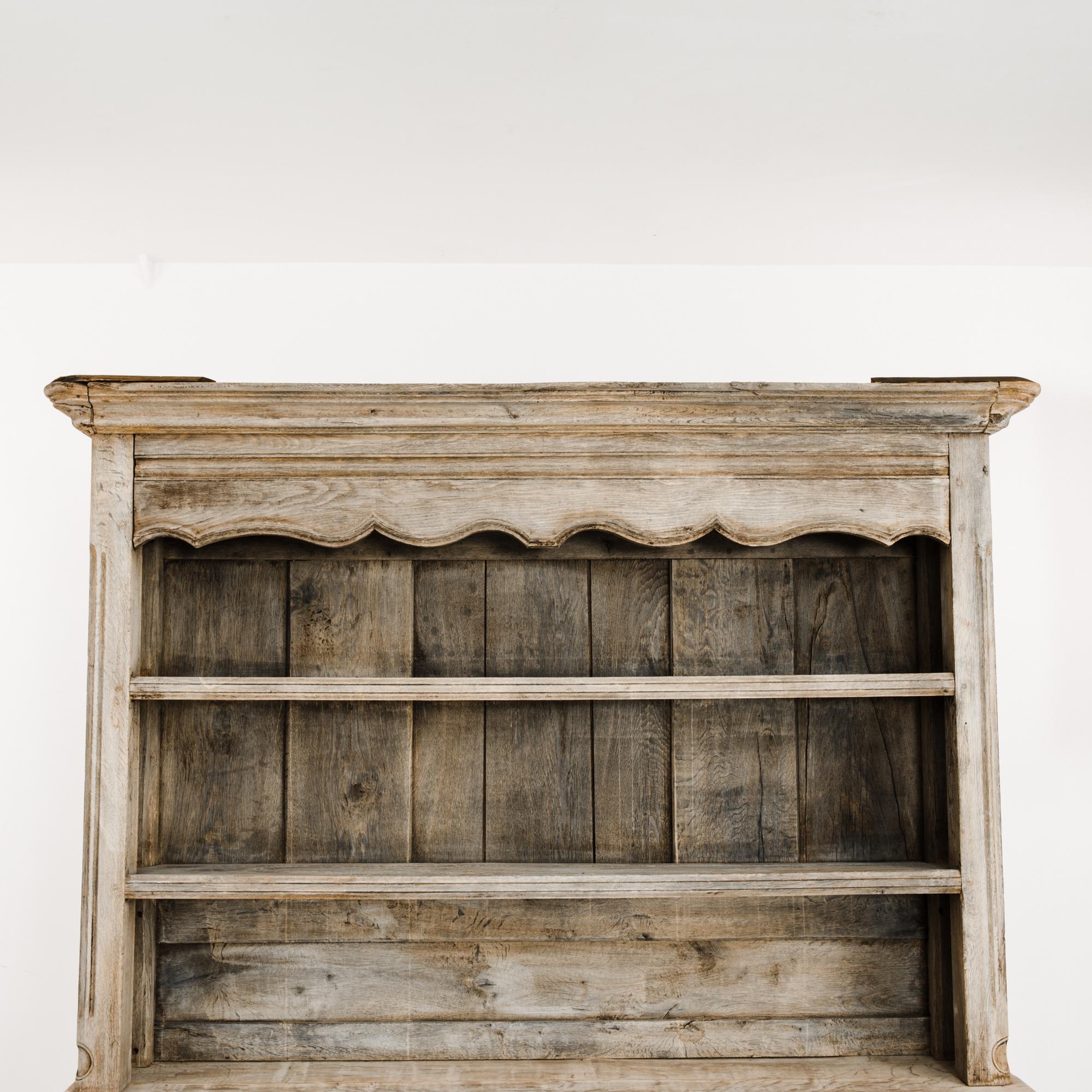 French 1800s Louis XVI Bleached Oak Cupboard