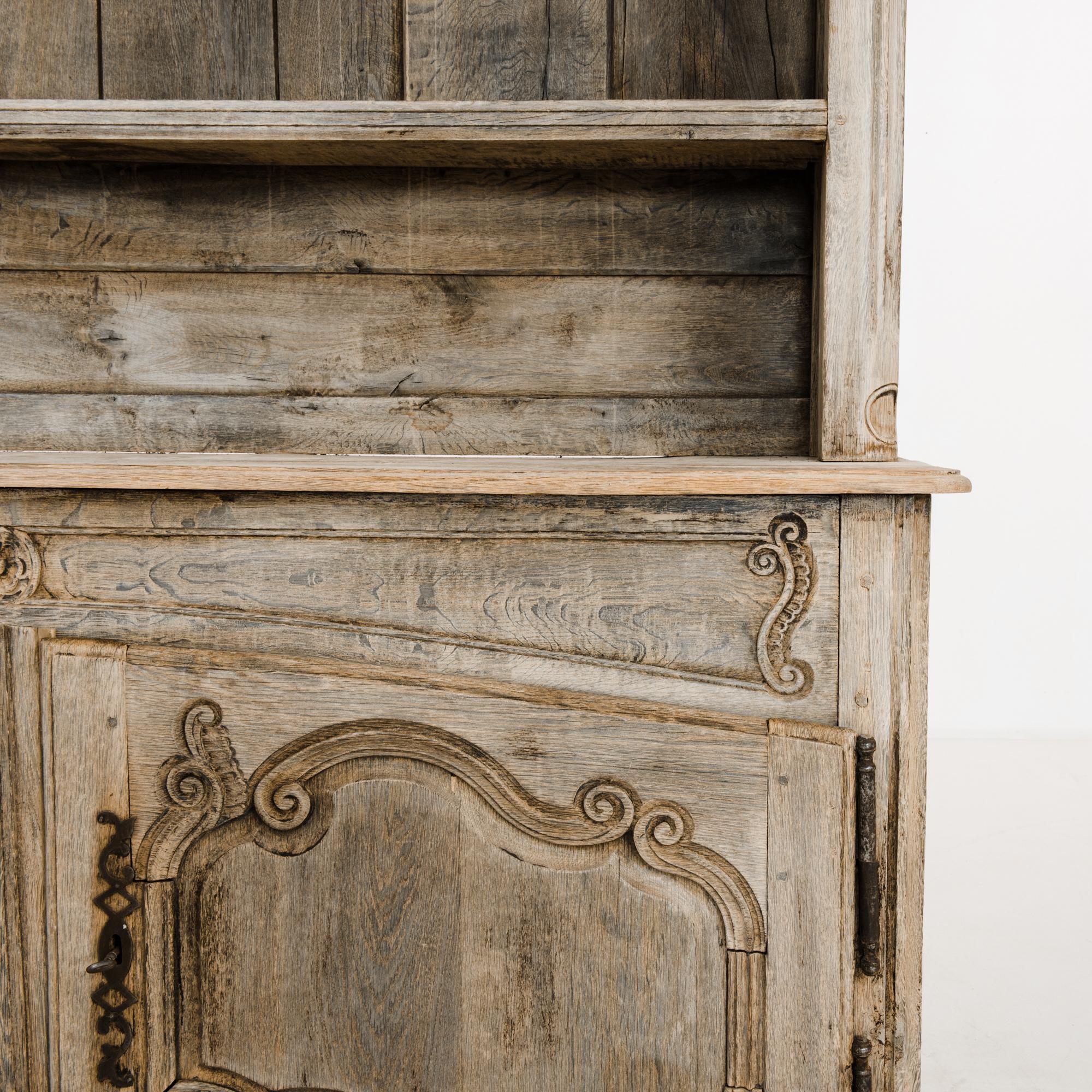 18th Century 1800s Louis XVI Bleached Oak Cupboard