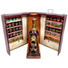Antique 1800s Magic Lantern Full Boxed Set