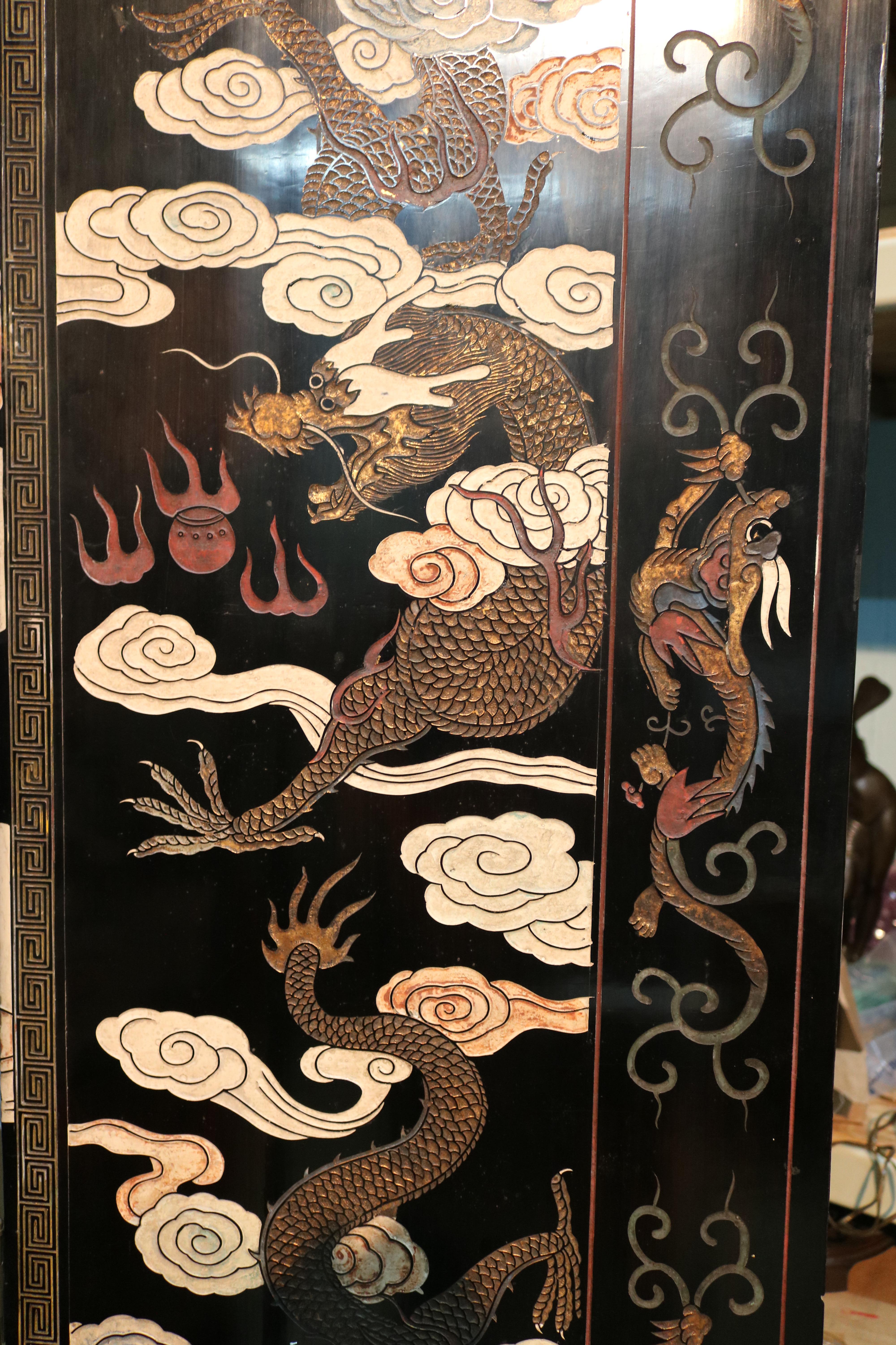 1800s Most Auspicious 8-Panel Lacquer Chinese Coromandel Screen-Signed For Sale 4