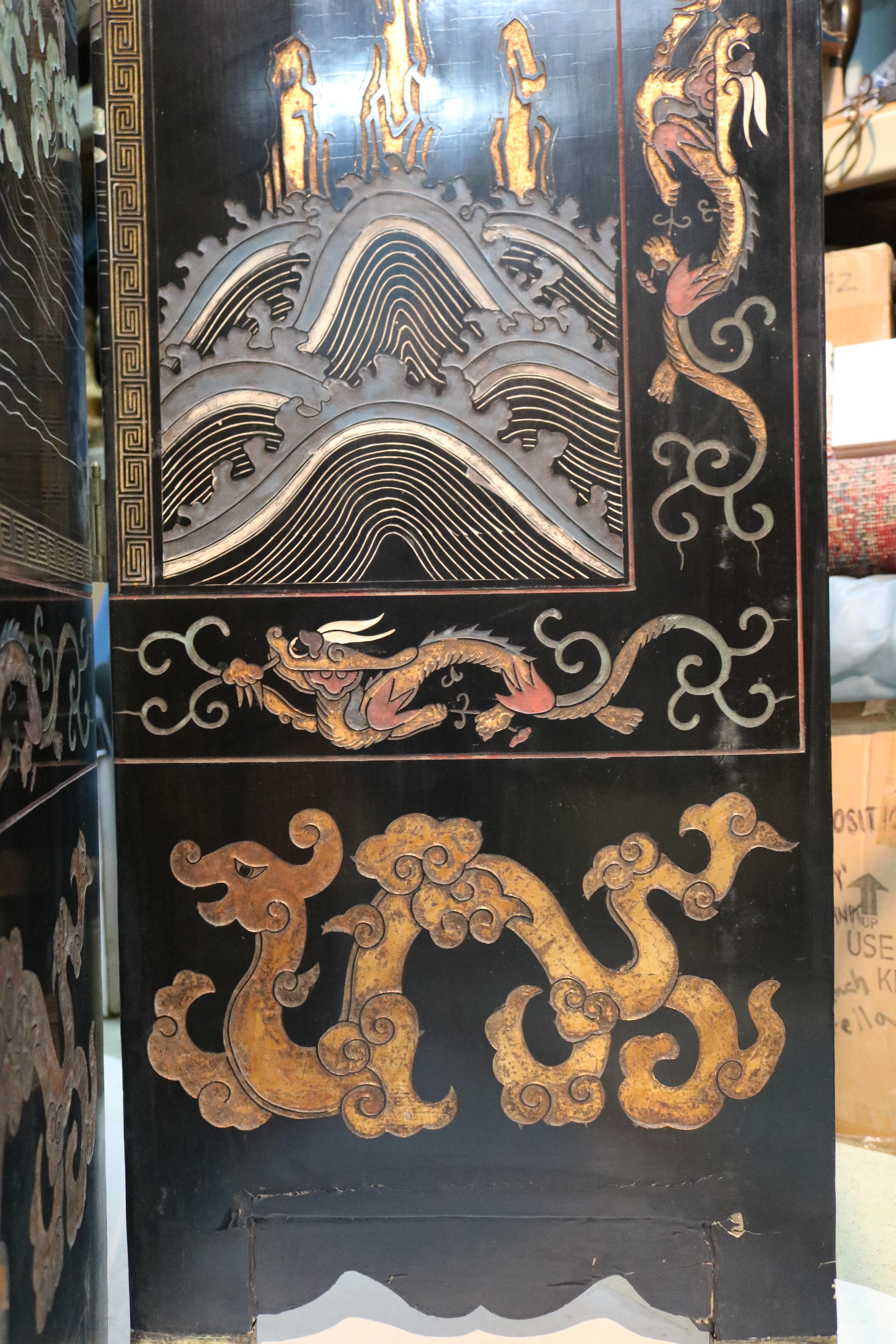 19th Century 1800s Most Auspicious 8-Panel Lacquer Chinese Coromandel Screen-Signed For Sale