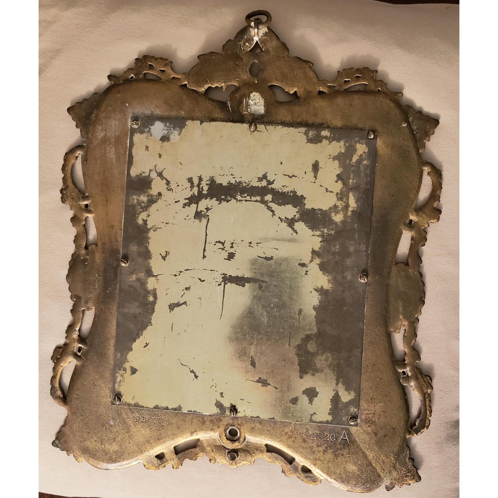 1800s National Brass & Iron Works Wall Mirror 3