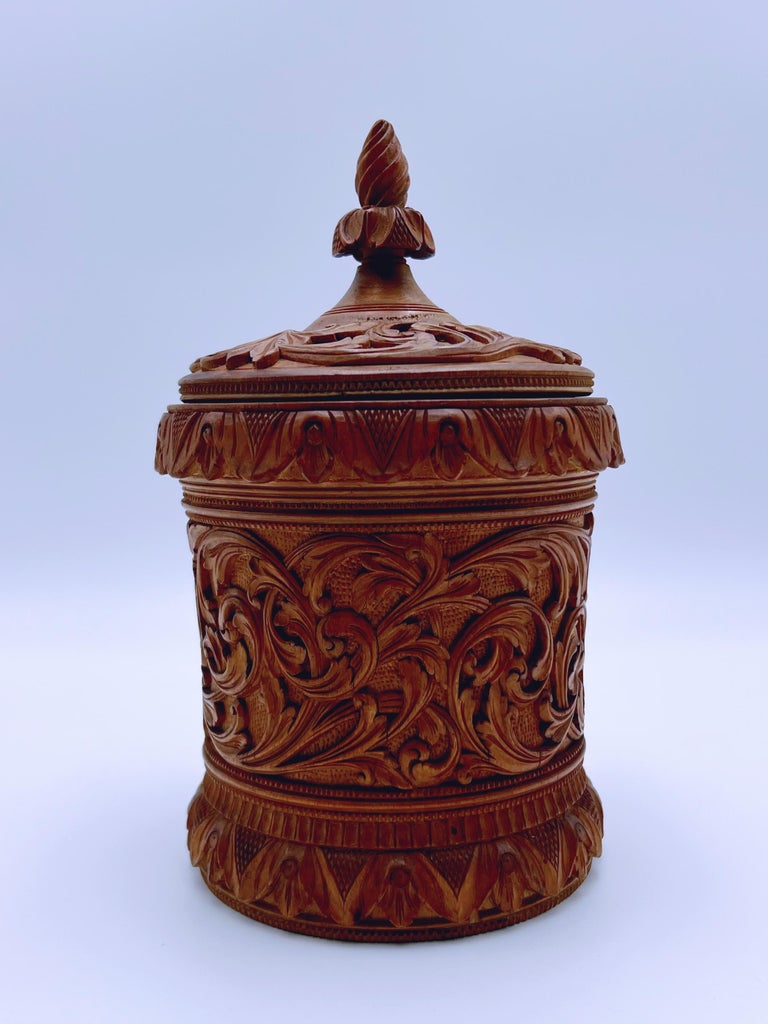 1800s Norwegian folk art Box, Hand-carved by Ole Olsen Moene (1839
