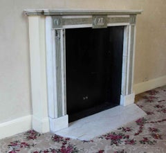 1800s NYC Waldorf Astoria Hotel Mantel White and Green Marble Regency Style