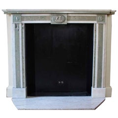 Antique 1800s NYC Waldorf Astoria Hotel Mantel White and Green Marble Regency Style