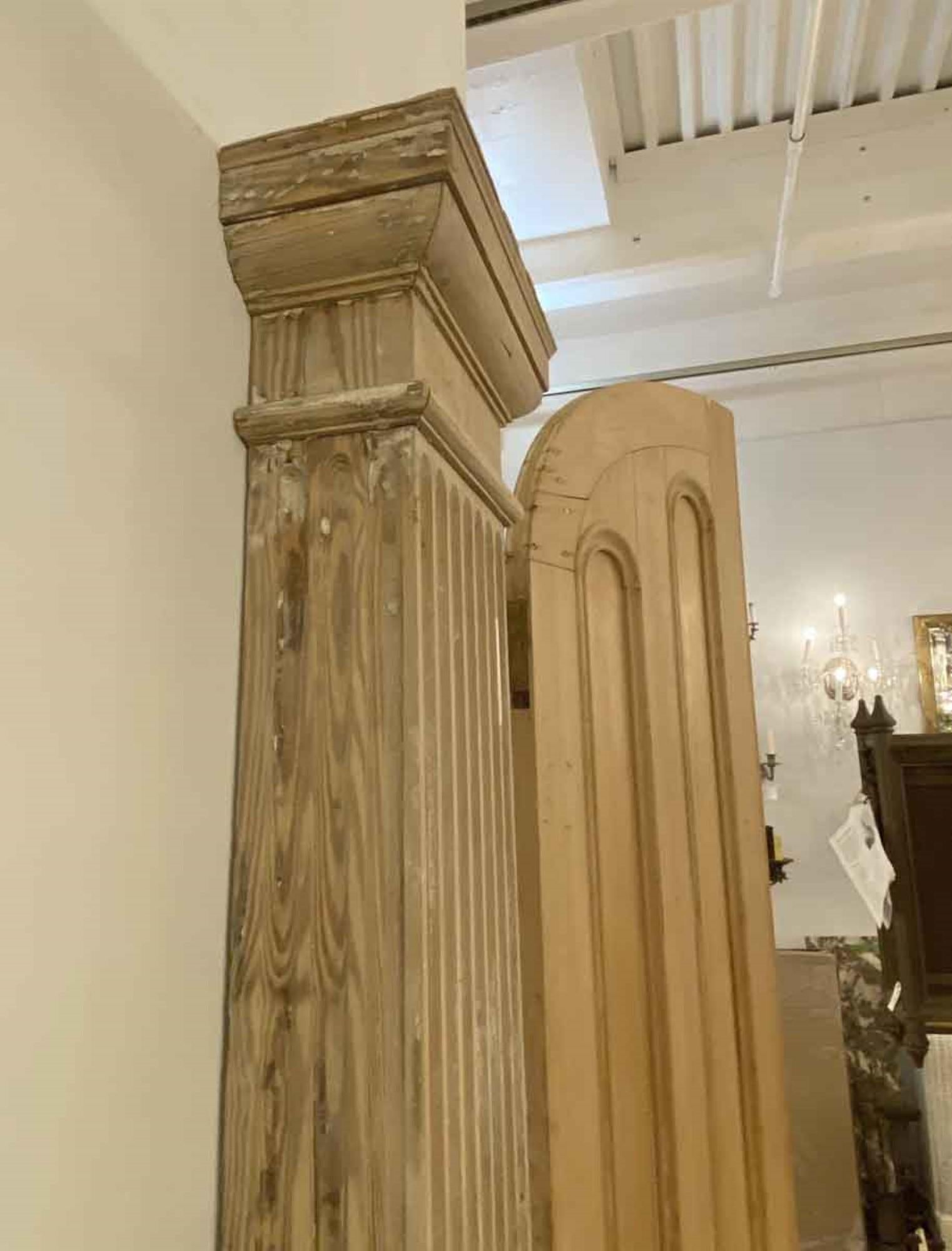 1800s Pair of Fluted Pilasters Antique from a VA Estate, Half Square 6