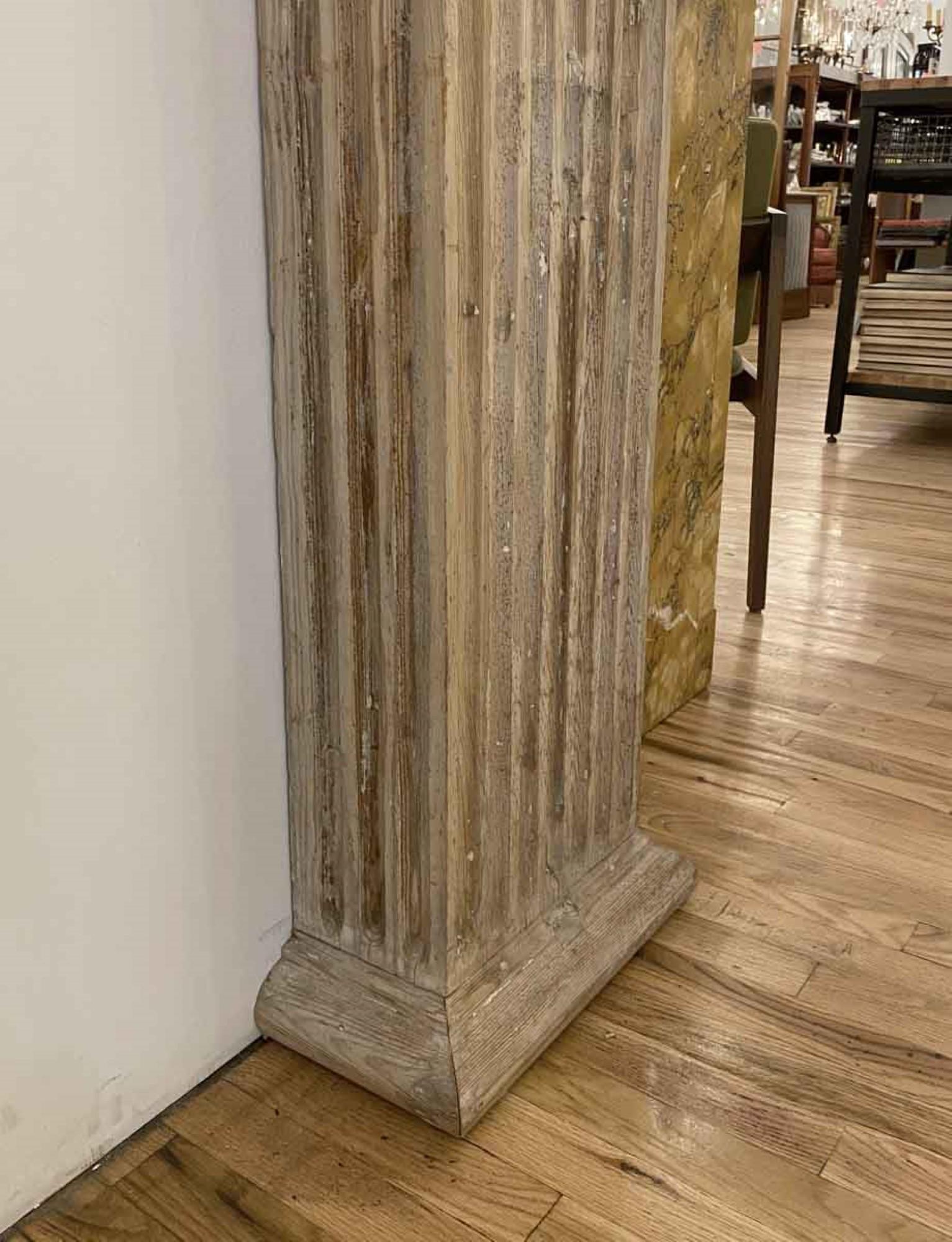19th Century 1800s Pair of Fluted Pilasters Antique from a VA Estate, Half Square