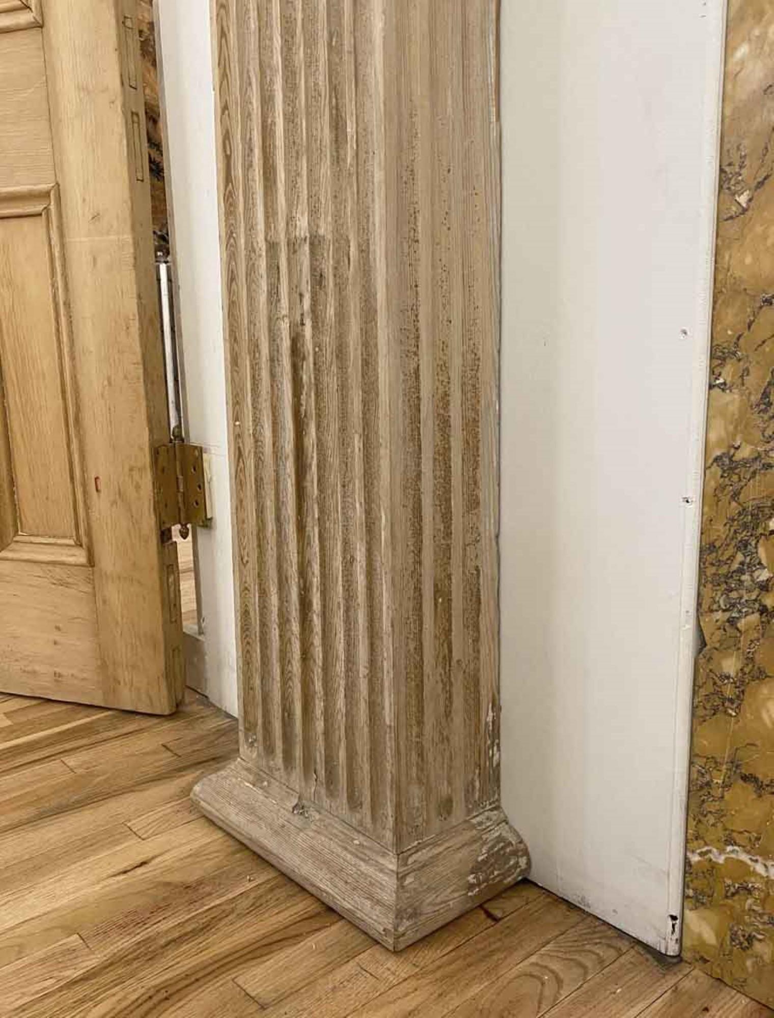 Pine 1800s Pair of Fluted Pilasters Antique from a VA Estate, Half Square
