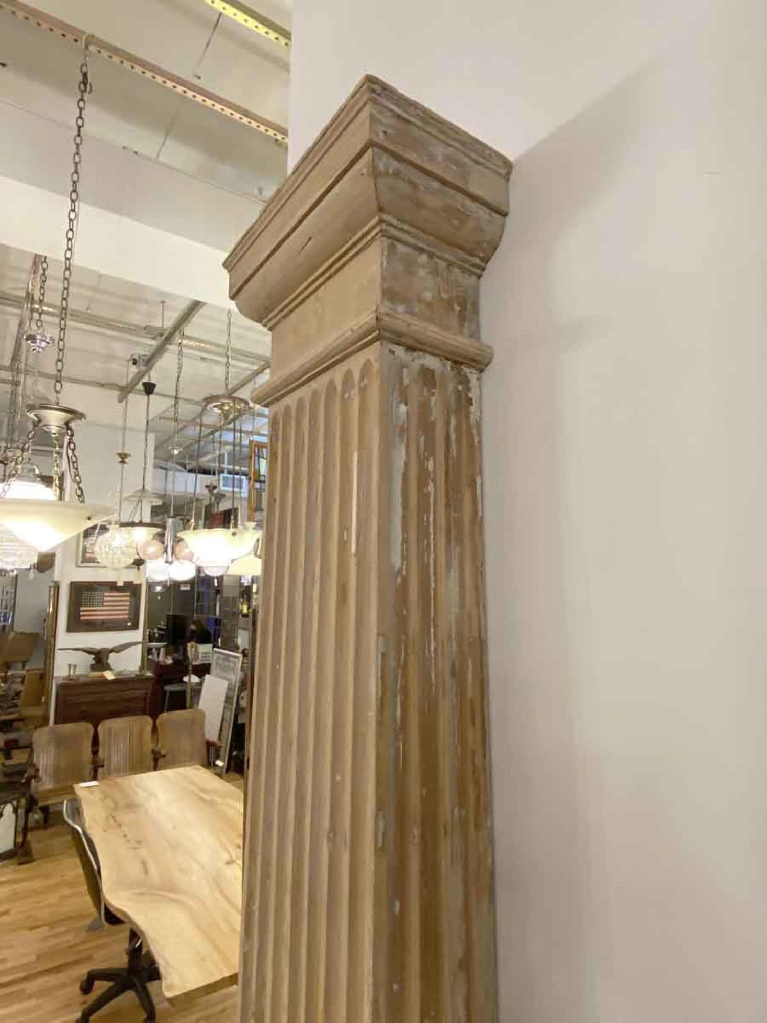 1800s Pair of Fluted Pilasters Antique from a VA Estate, Half Square 2
