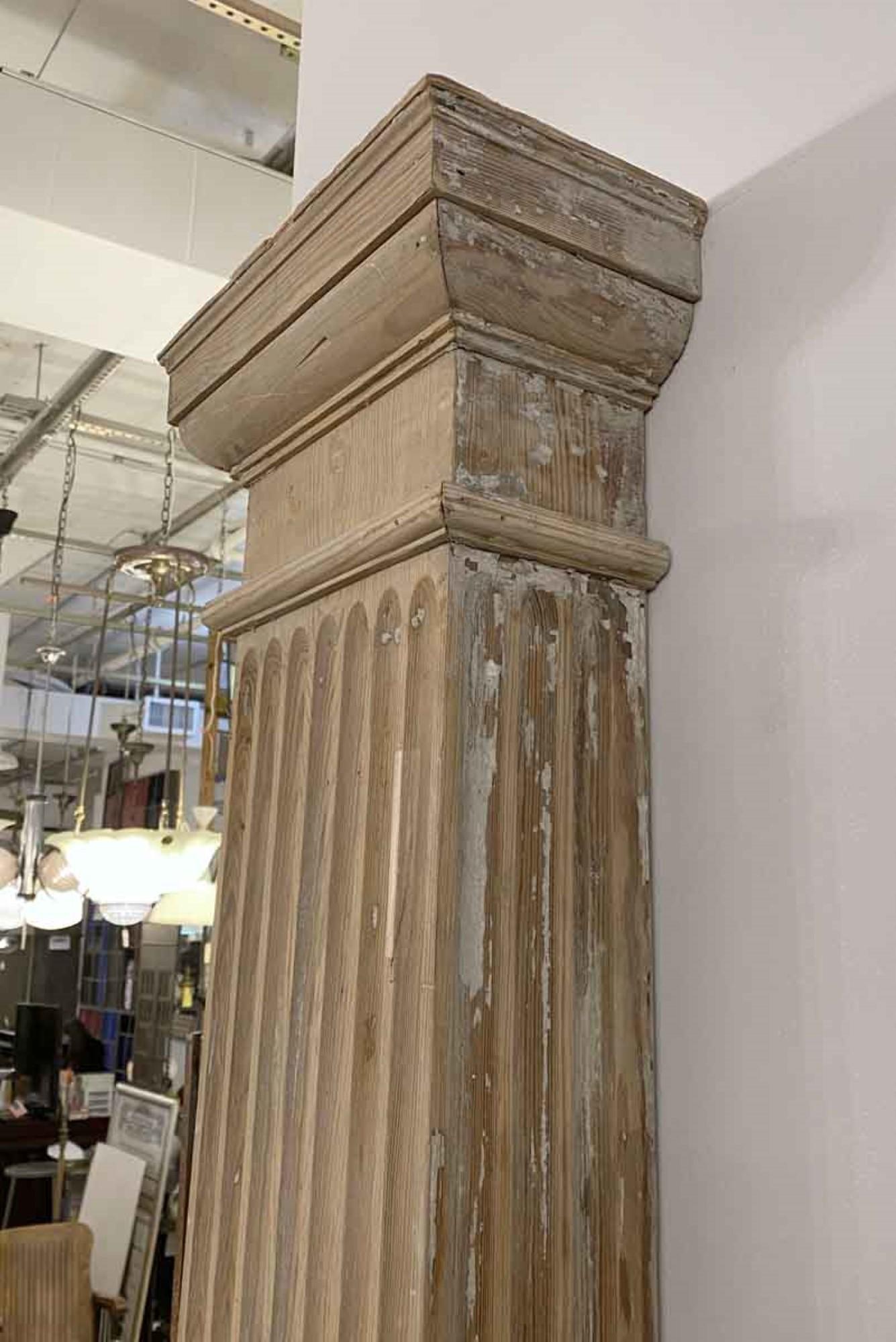 1800s Pair of Fluted Pilasters Antique from a VA Estate, Half Square 3