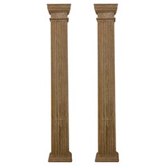 1800s Pair of Fluted Pilasters Antique from a VA Estate, Half Square