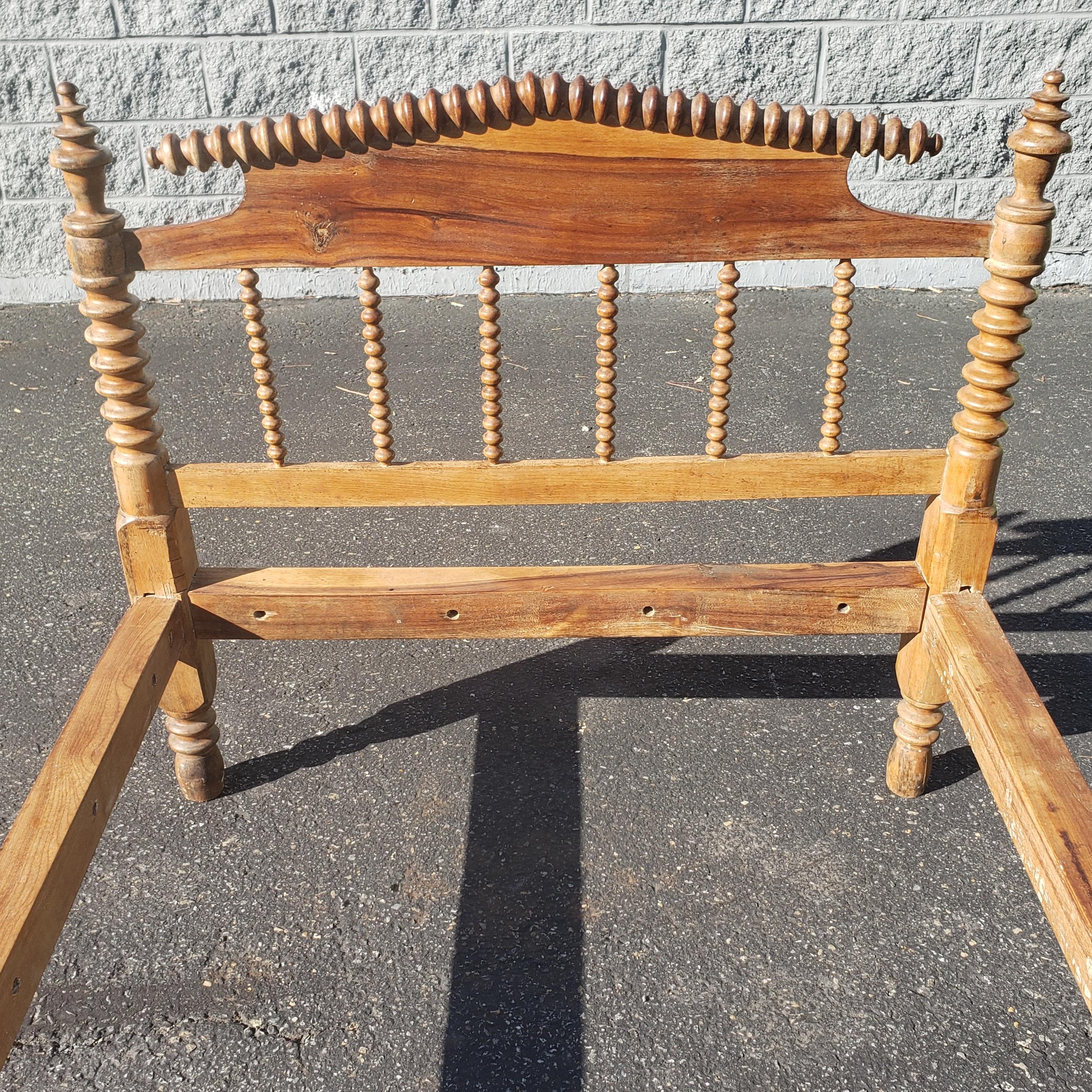 American 1800s Pine Spool Twin Size Bed