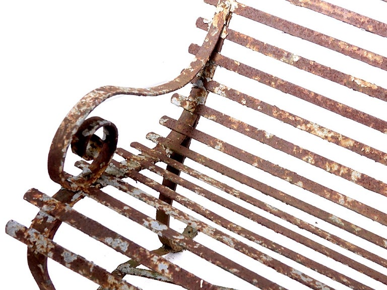 Riveted Van Dorn Iron Works Garden Bench at 1stDibs