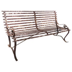 1800s Riveted Iron Park Bench
