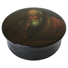 1800s Russian Lacquer Box Philosopher