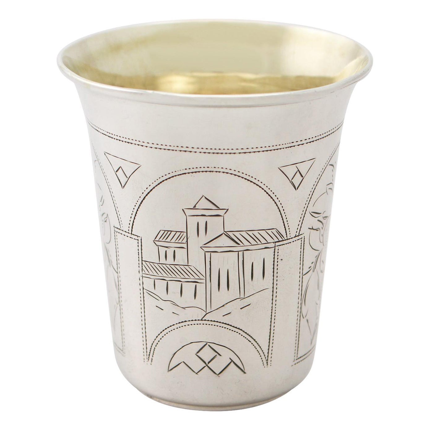 Russischer Kiddush Vodka-Tasse/Becher aus Silber, 1800er Jahre