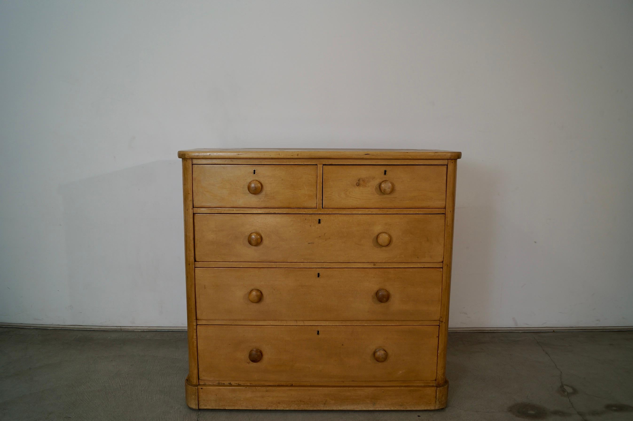American 1800's Rustic Solid English Pine Dresser For Sale