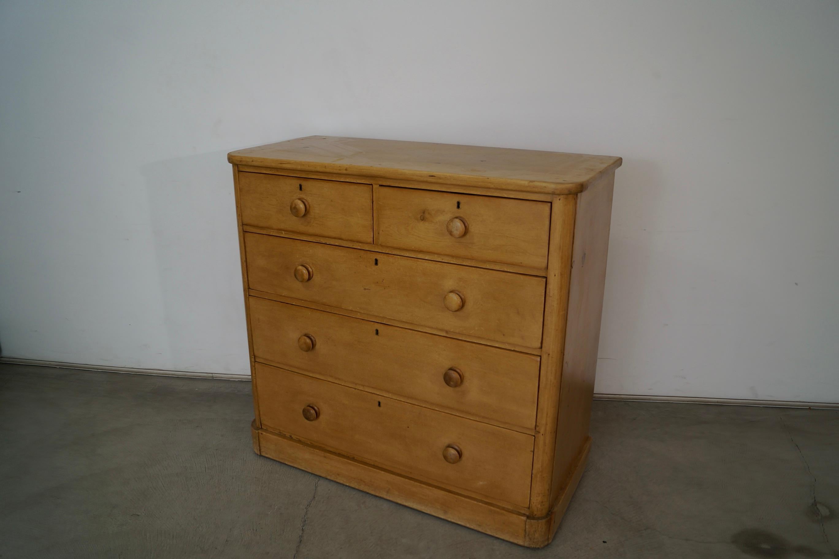 19th Century 1800's Rustic Solid English Pine Dresser For Sale