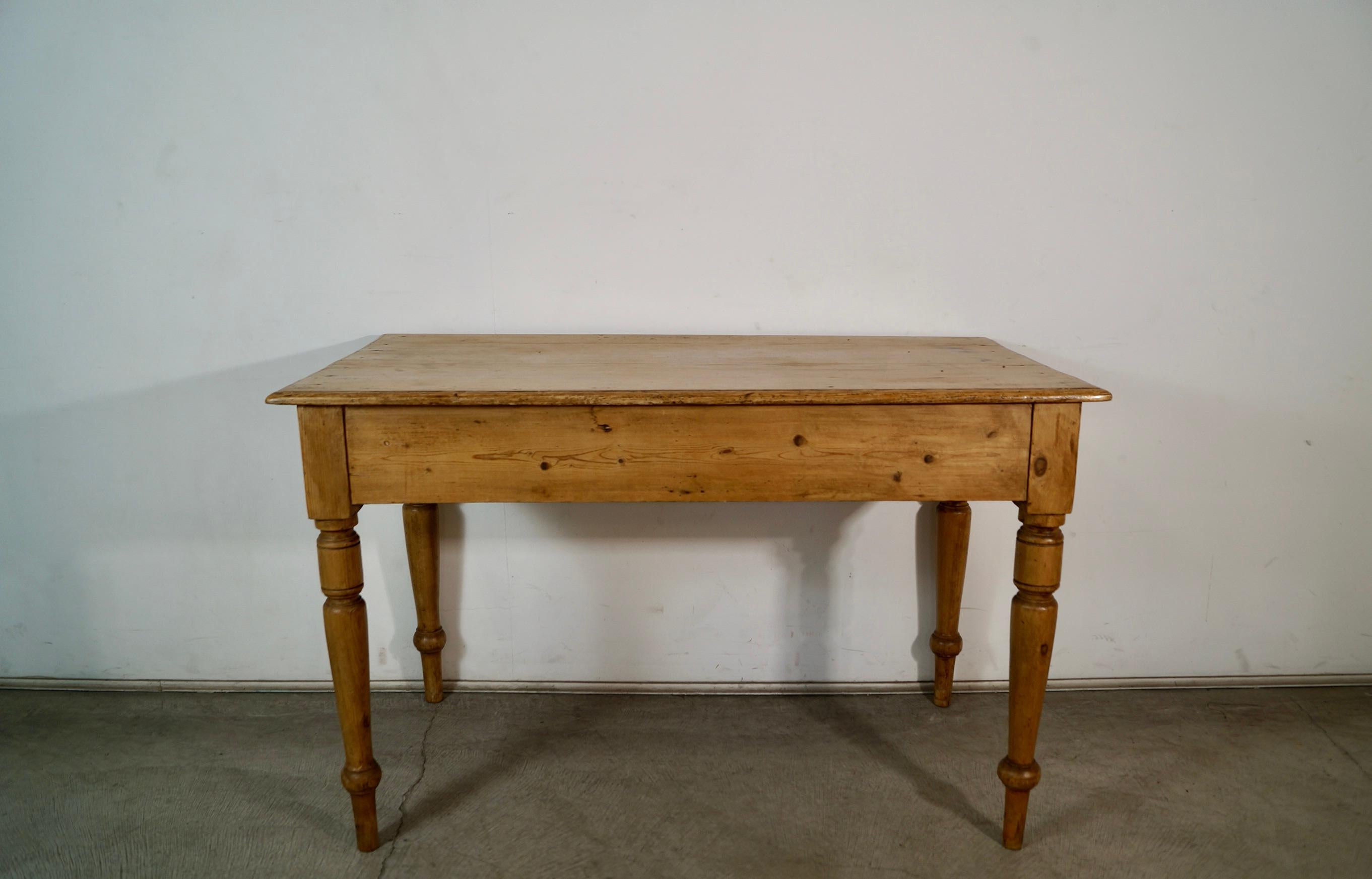 1800's Rustic Solid English Pine Farm Table 9