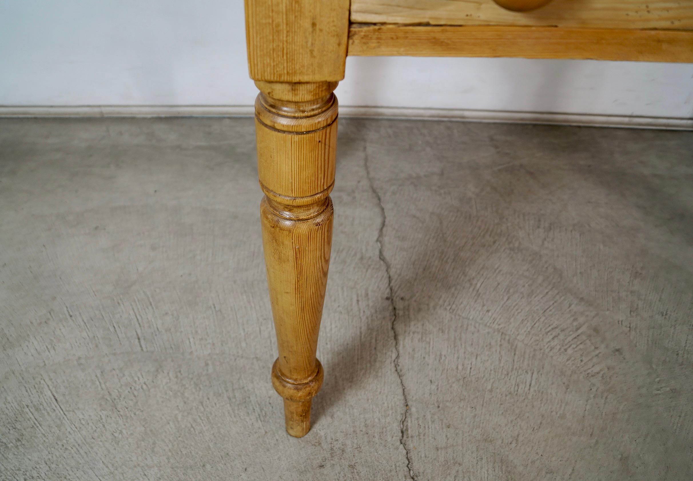 1800's Rustic Solid English Pine Farm Table 14