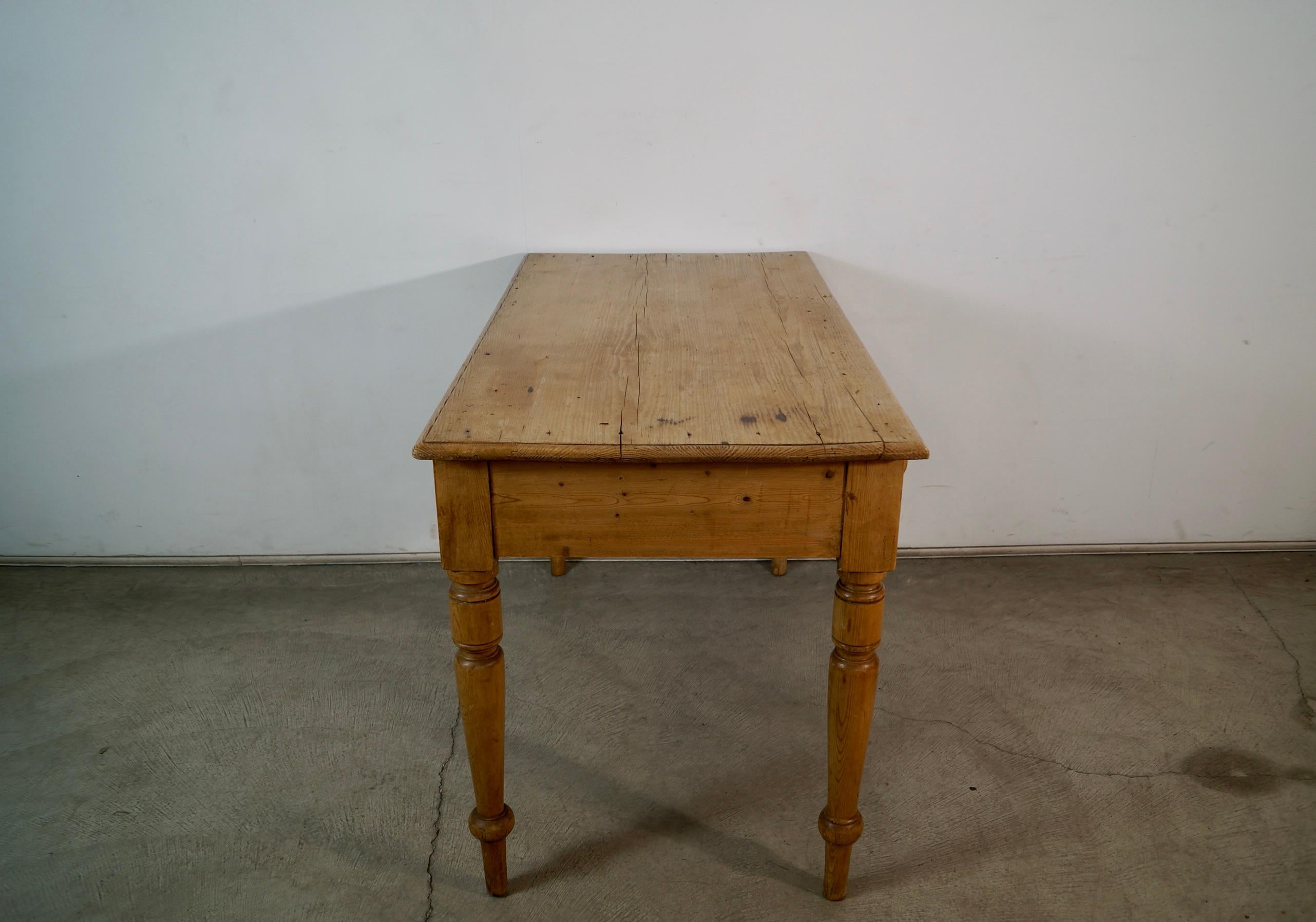 19th Century 1800's Rustic Solid English Pine Farm Table