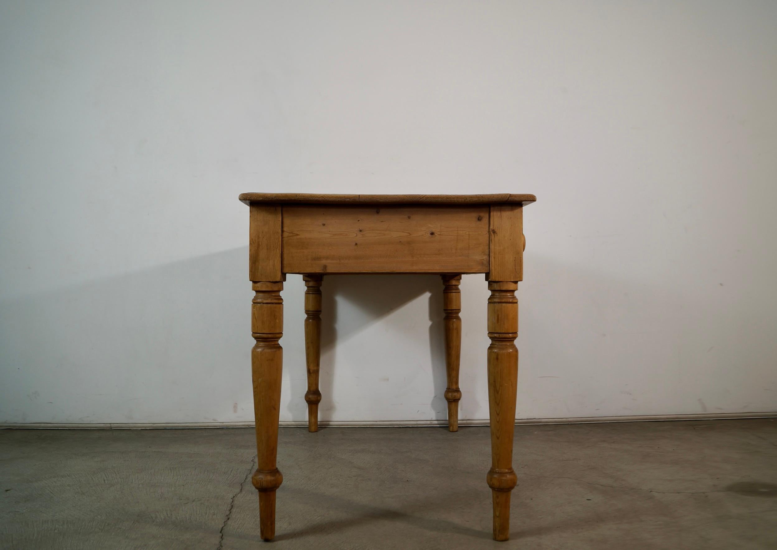1800's Rustic Solid English Pine Farm Table 2