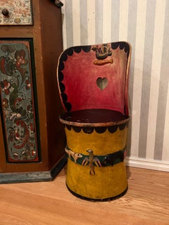 Sedia scandinava a ceppo del 1800, Craft and Folk Art Museum di qualità, Norvegia