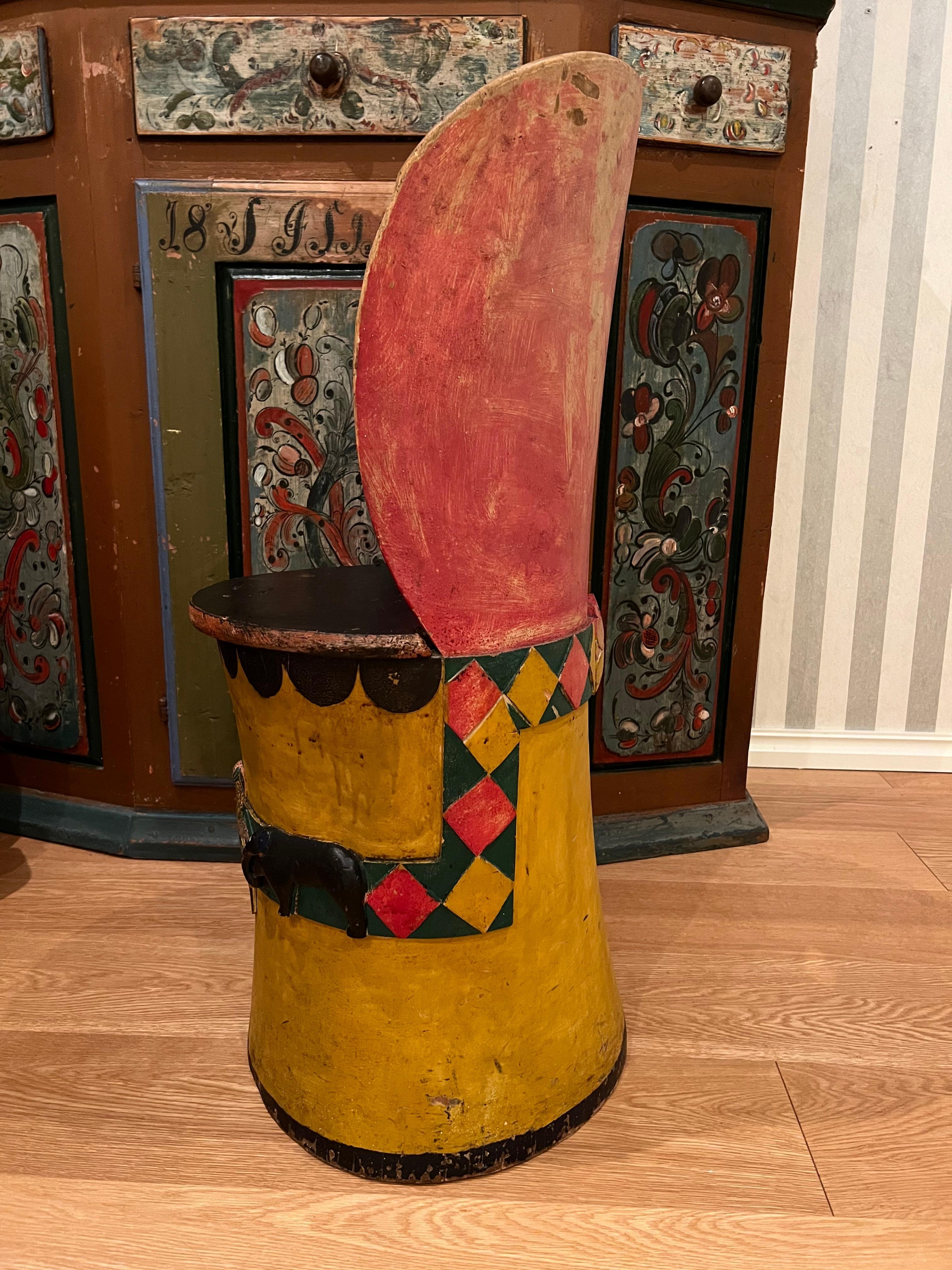19th Century 1800s Scandinavian Stump Chair, Museum-Quality Hand-crafted Folk Art, Norway For Sale