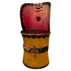 Skandinavischer Baumstumpfstuhl aus dem Jahr 1800, handgefertigte Volkskunst in Museumsqualität, Norwegen