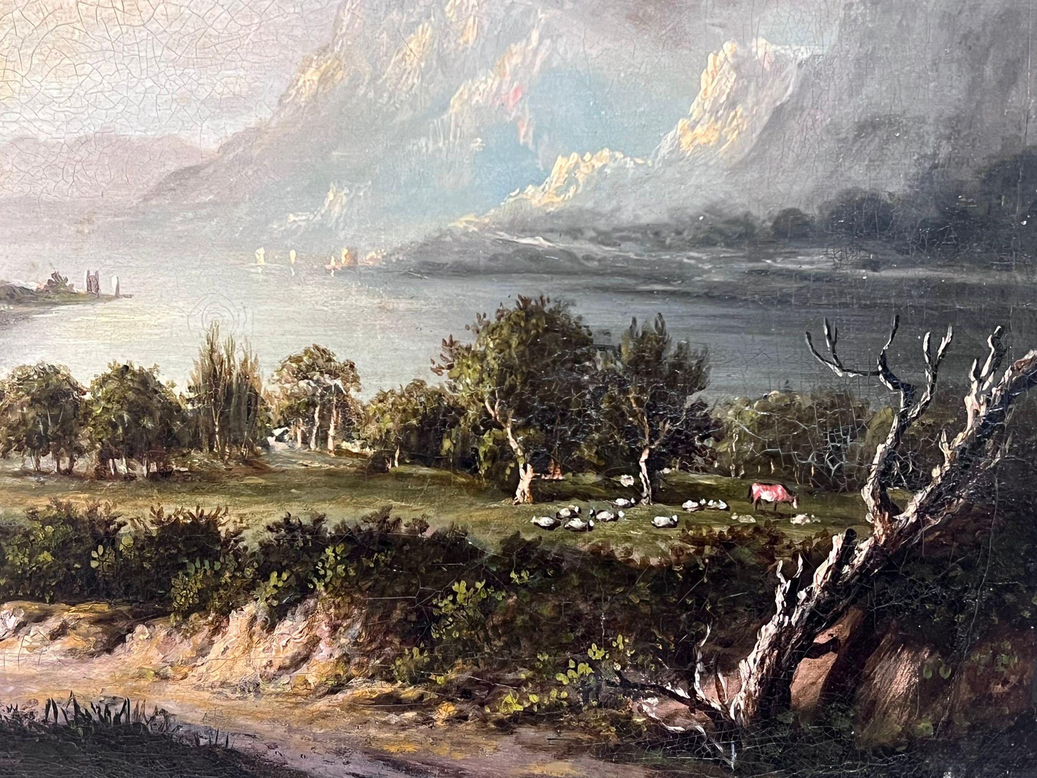 Grande paesaggio delle Highlands scozzesi, figure e animali Majestic Mountains & Loch 1