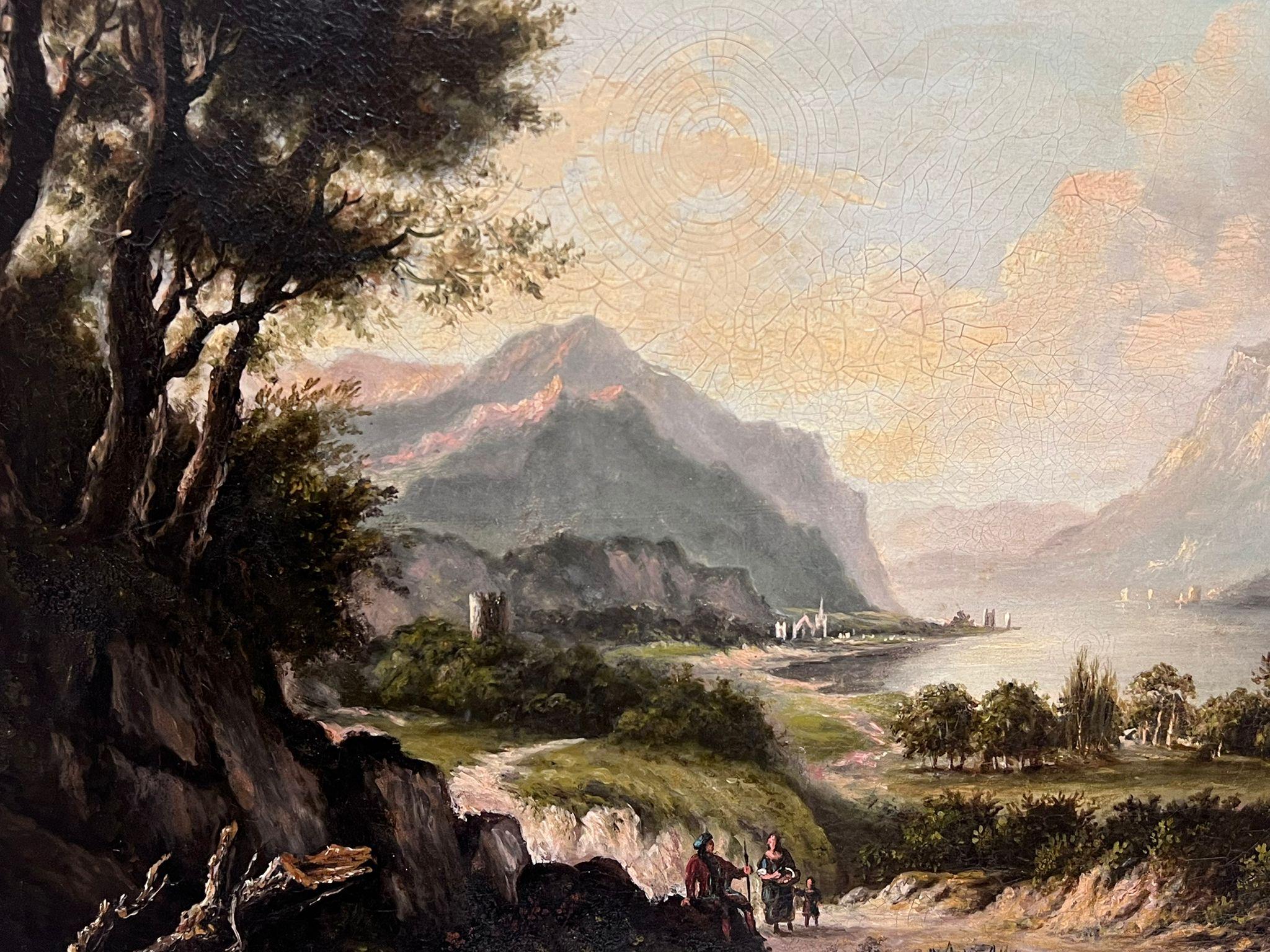 Grande paesaggio delle Highlands scozzesi, figure e animali Majestic Mountains & Loch 2