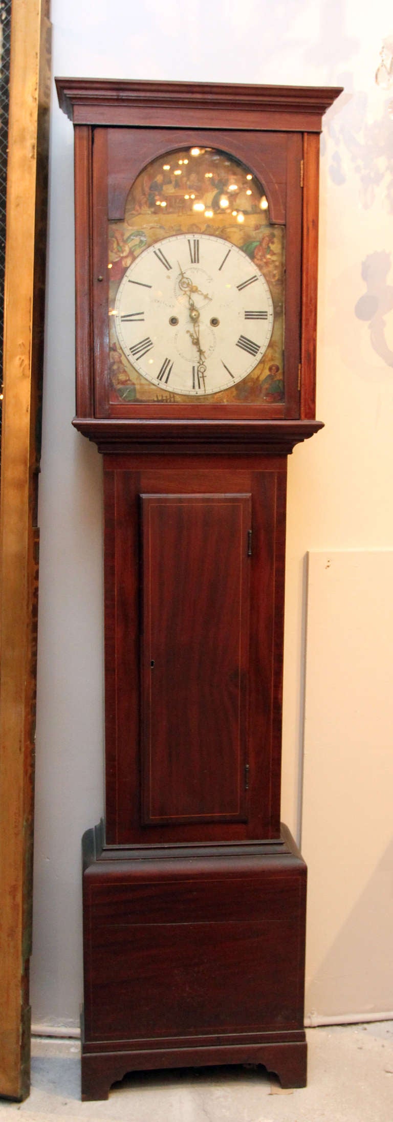 Mahogany 1800s Scottish Wooden Grandfather Clock