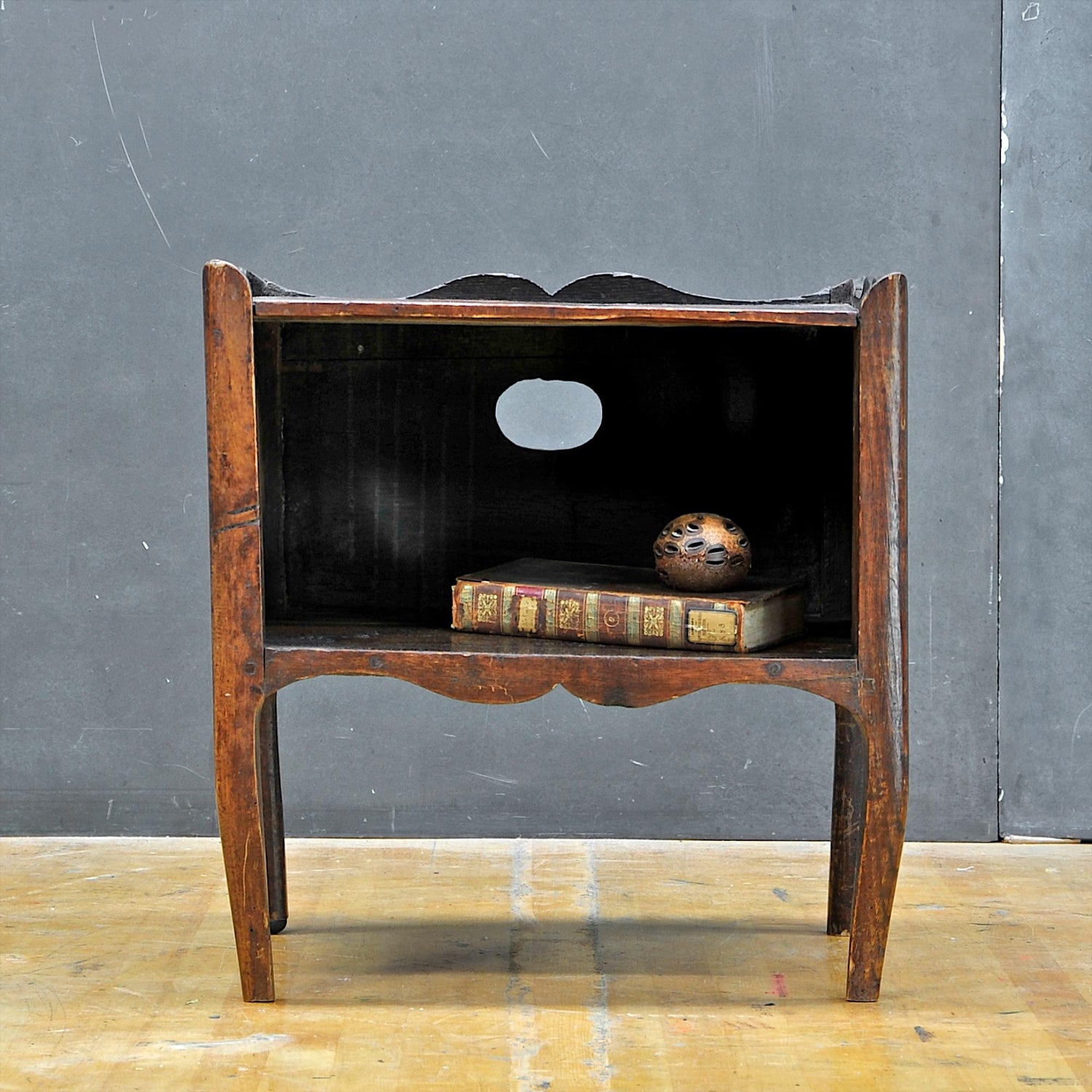 1800s Side Table Shelf Cabin Farmhouse Rustic Primitive Colonialist Nightstand For Sale At 1stdibs