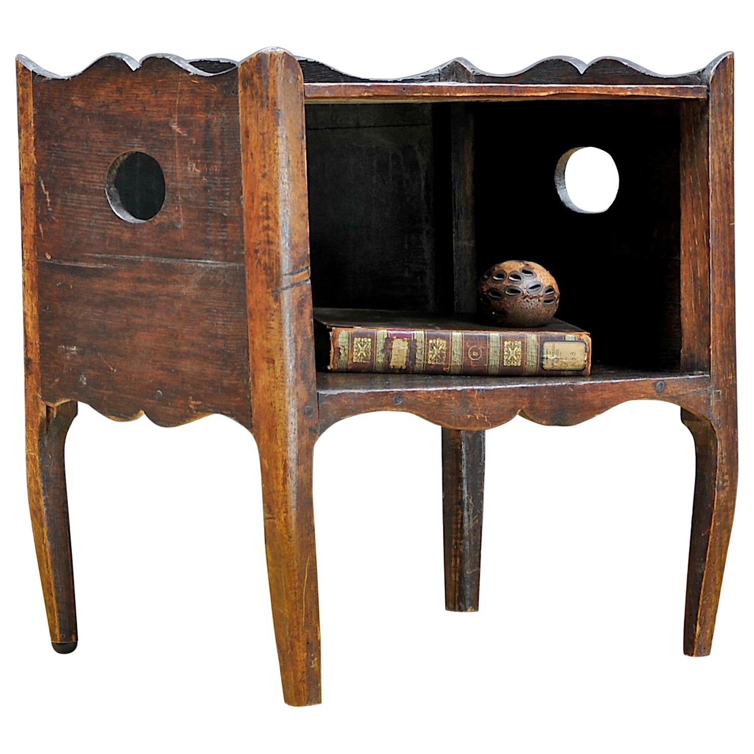1800s Side Table Shelf Cabin Farmhouse Rustic Primitive Colonialist Nightstand