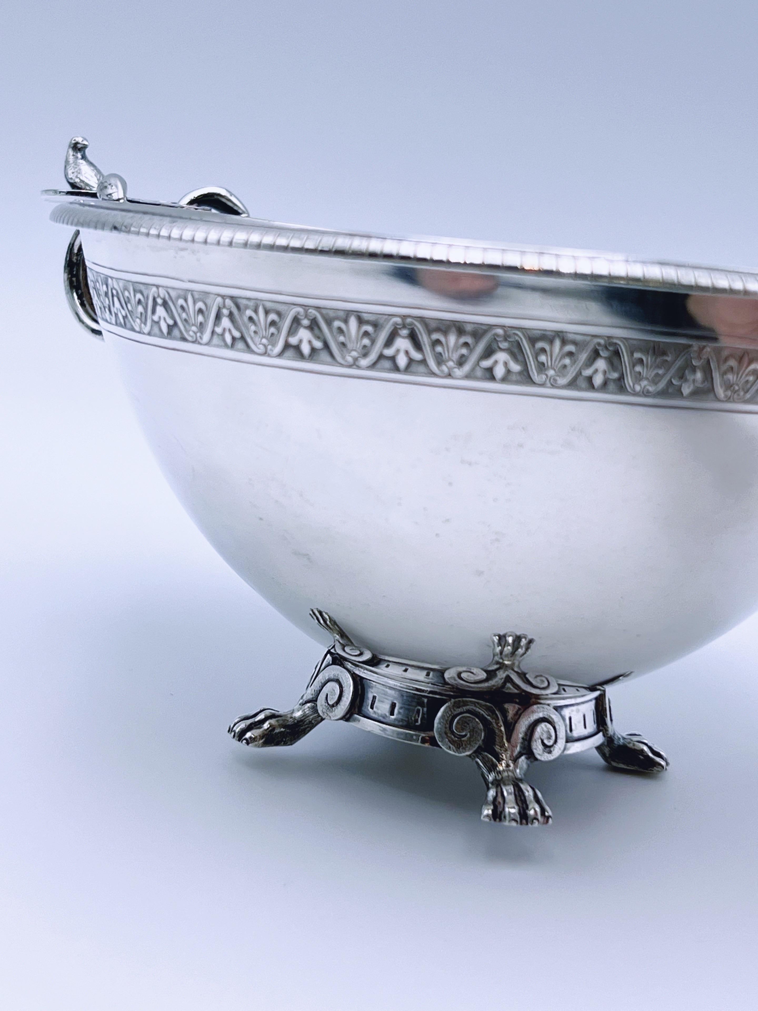 Cuenco de plata de 1800 de DRAGSTED para Simon Groth, Dinamarca. Asa de pájaro y serpiente en venta 5