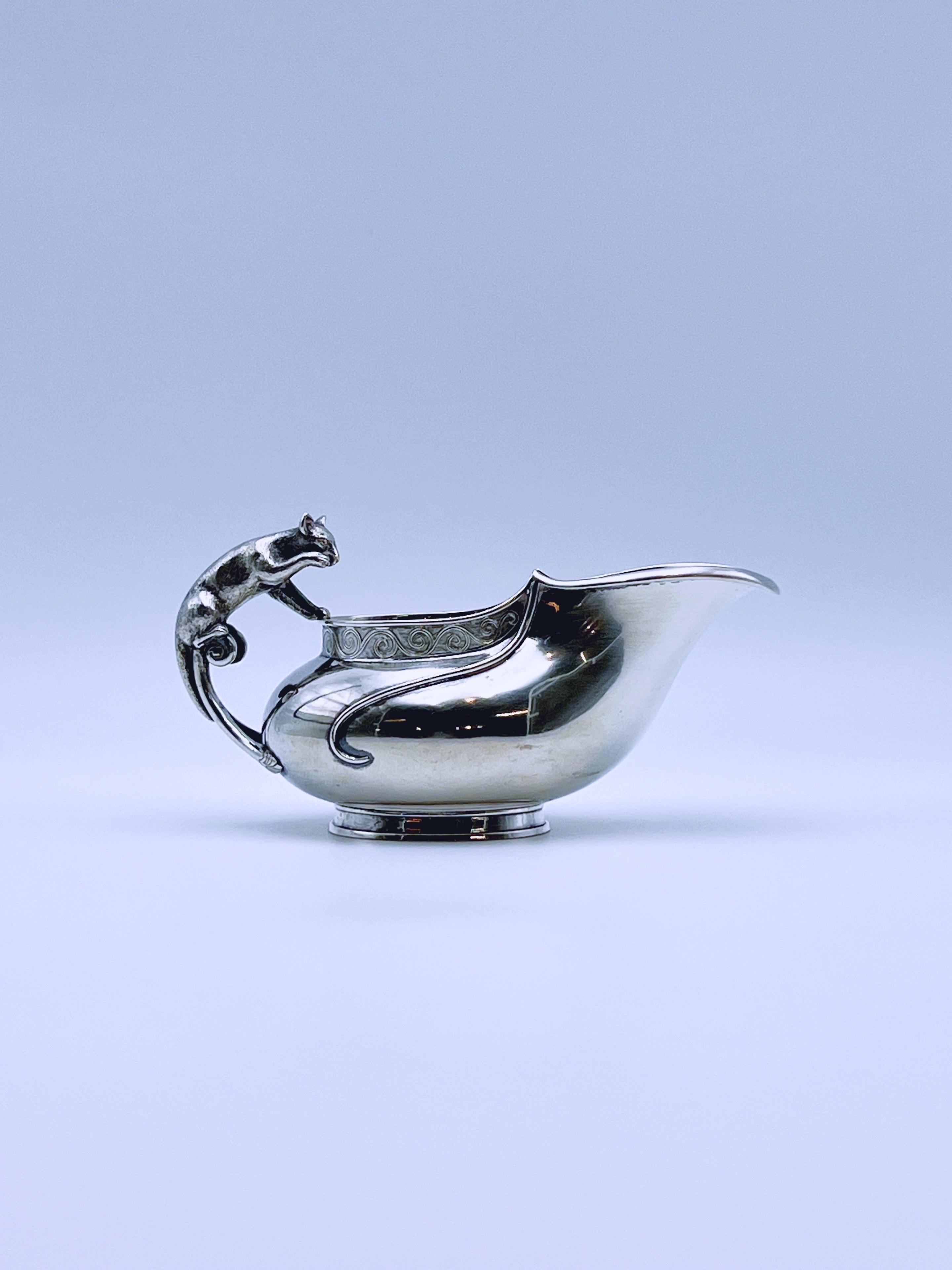 Barattolo per Sauce in argento con manico CAT del 1800 di DRAGSTED per Simon Groth, Danimarca in vendita 6