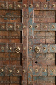 1800s Solid Teak Wood Meticulously Handcrafted Temple Entry Doors